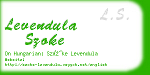levendula szoke business card